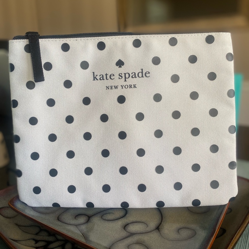 Kate Spade Polka Dot Cosmetic Bag NWOT